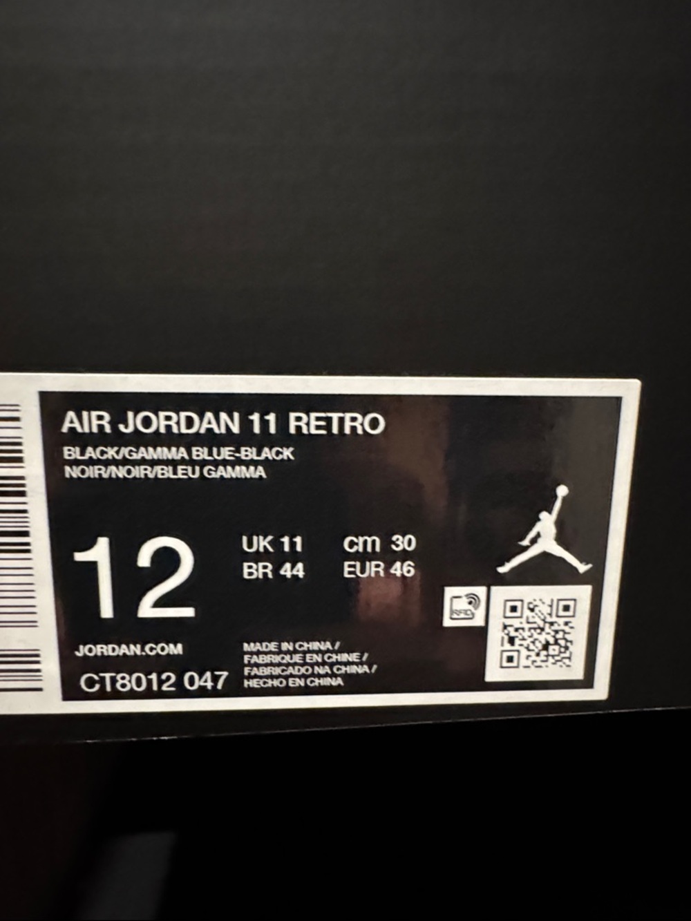 JORDAN 11 RETRO BLACK/GAMMA BLUE - Picture 7 of 7